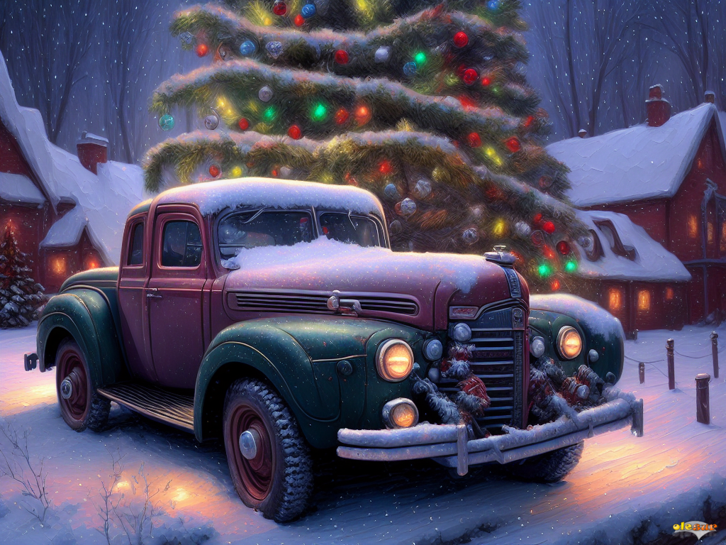 car-in-christmas